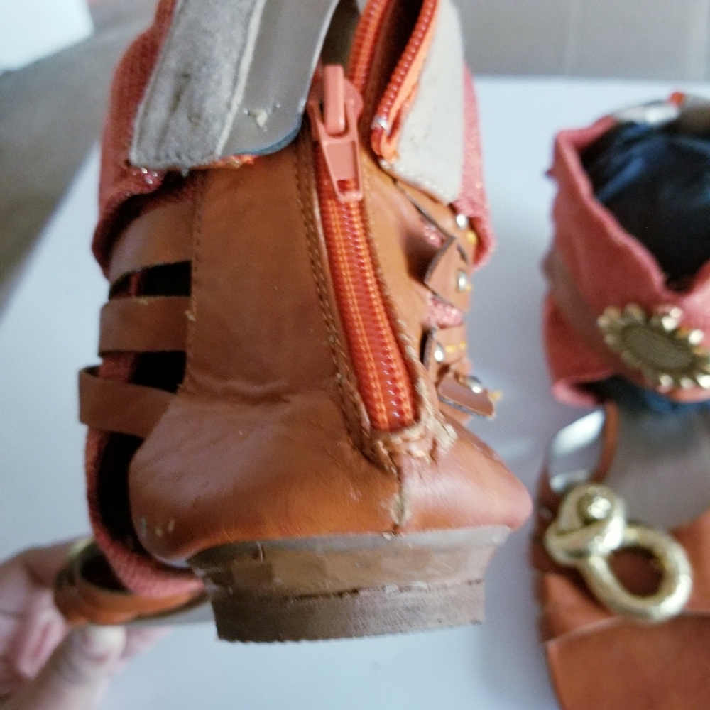 ❌SOLD❌ Vintage Bumper Burnt Orange Sandals - Picture 7 of 8